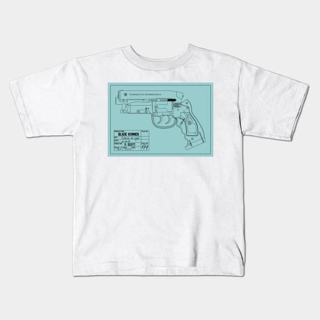 Blade Runner PKD - Light Blue Kids T-Shirt by Blade Runner Thoughts